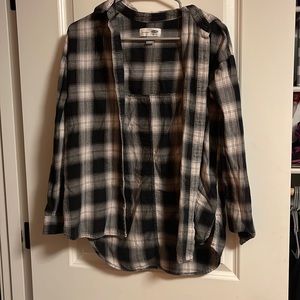 black and white plaid flannel